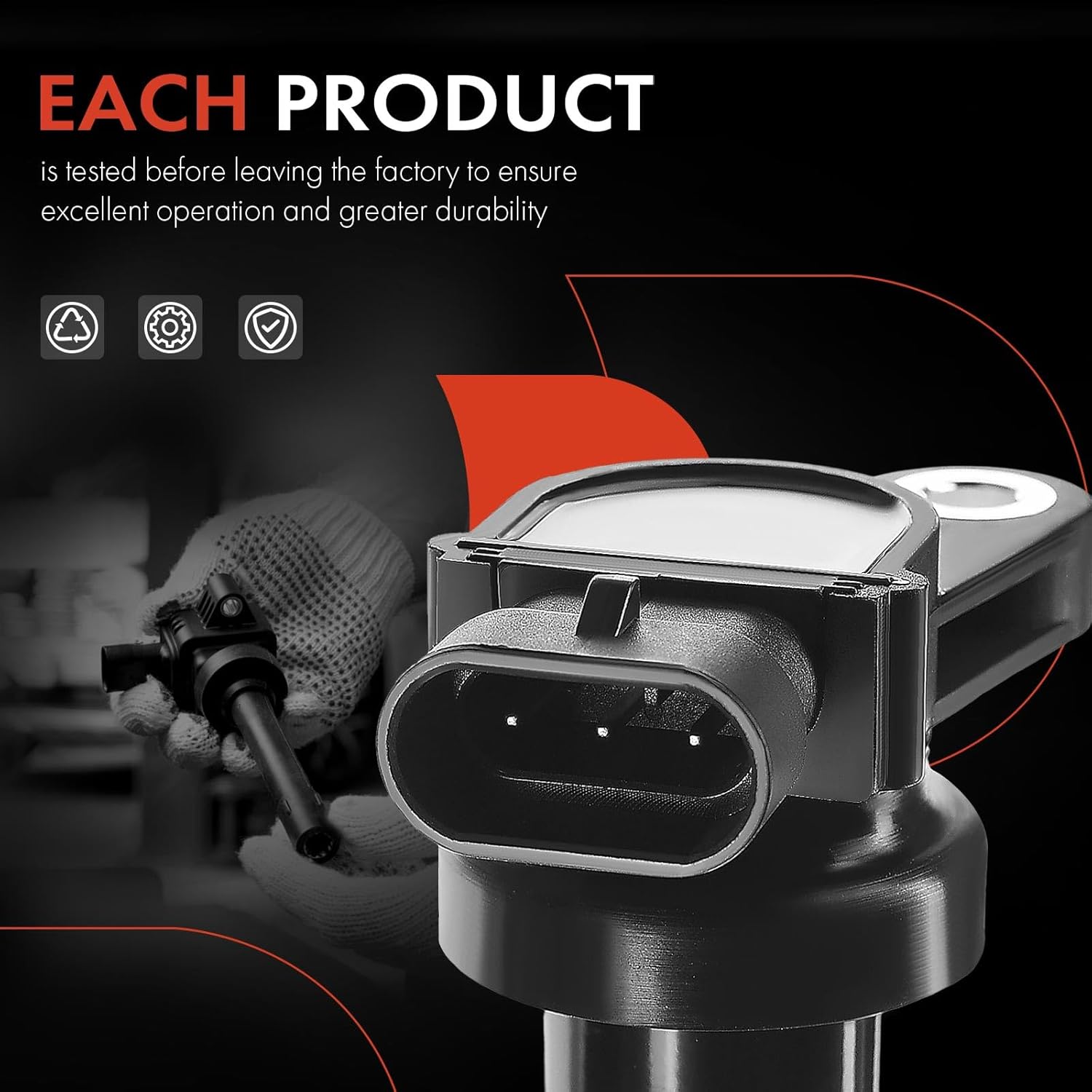 A-Premium Engine Ignition Coil Pack (3-pins) Compatible with Kia Optima 2006 & Hyundai Santa Fe 2007 2008 2009, V6 2.7L