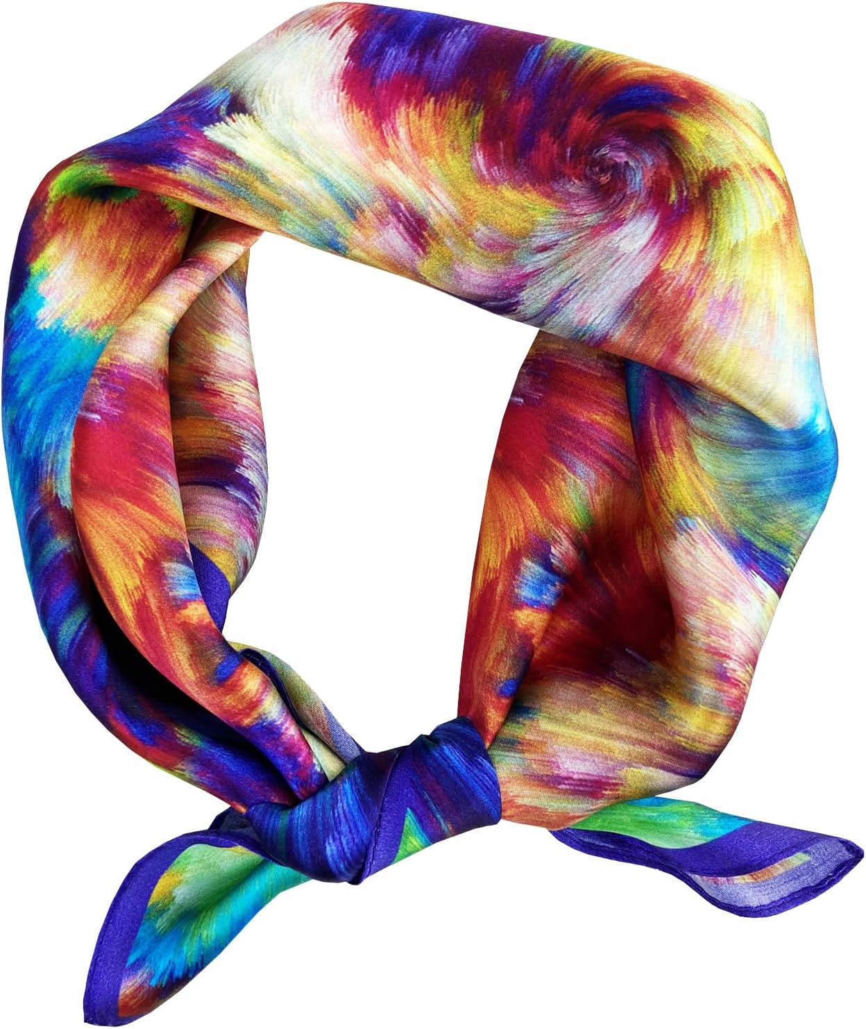 Women's Small 21 inch 100% Silk Scarf Bandana for Head Neck Hair | 100% Mulberry Silk Lightweight Designs Gift-Ready Packaging For Hair Fashion 21"x21" Printed