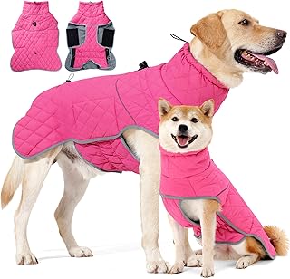 HEYWEAN Hundemantel Winter Wasserdicht Hundejacke mit D-Ring Warm Mantel Hund Fleece Hundepullover Reflektierende Wintermantel für kleine mittlere große Hunde Kleidung Hundejacke Wandern Winterweste product image
