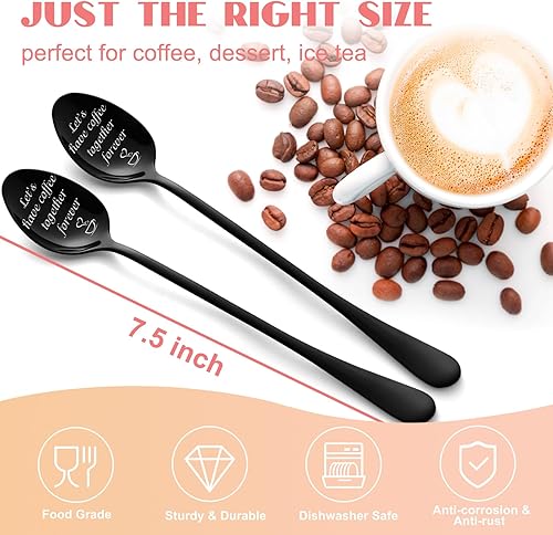 Miniatura 6 de Regalos de aniversario de boda de compromiso para parejas regalos para parejas, regalo personalizado para tomar café juntos para siempre,