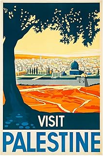 zhufuyl Visit Palestine Vintage Retro Travel Posters Personality Family Decorative Painting Wall Art Canvas Posters Gifts 12x18 inch No Frame