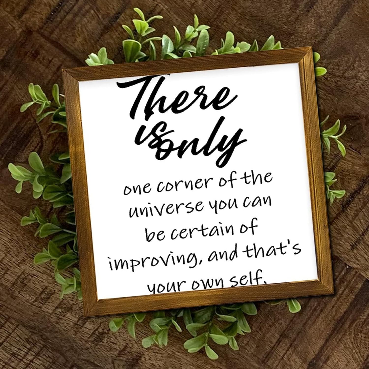 There is Only One Corner of The Universe Wooden Framed Signs Literary Quote Wooden Wall Sign Vintage Home Wall Hanging Sign Decor for Bedroom Kitchen Living Room Table 12x12 Inch