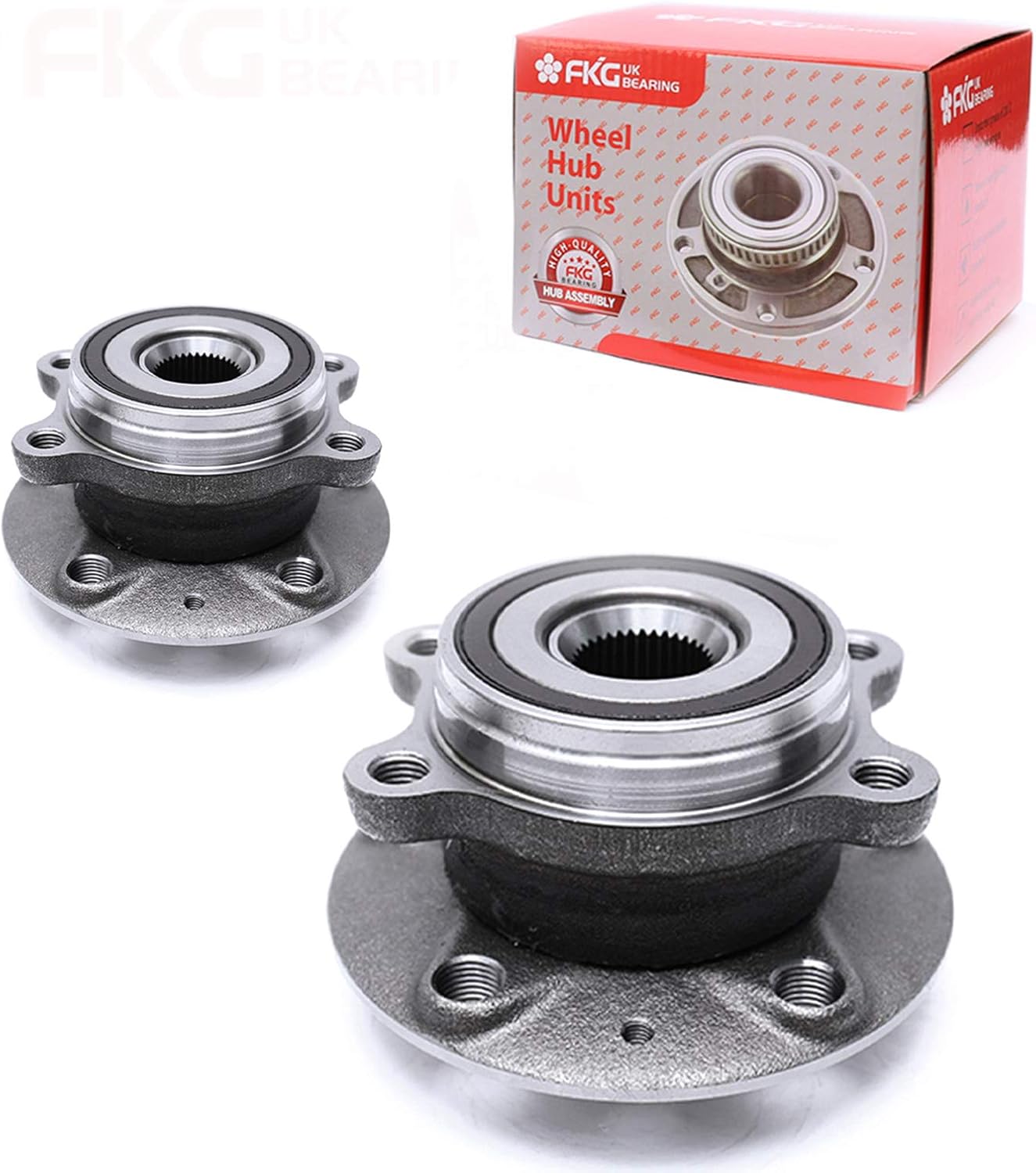 FKG 513253 Front Wheel Bearing Hub Assembly For Audi A3 TT (Quattro), VW Tiguan Passat Jetta Golf CC EOS Beetle 4 Bolt Flange, set of 2
