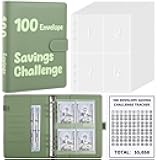 SKYDUE 100 Envelopes Money Savin Challenge Binder, A5 Money Saving Budget Binder with Cash Envelopes - Savings Challenges Book to Save $5,050