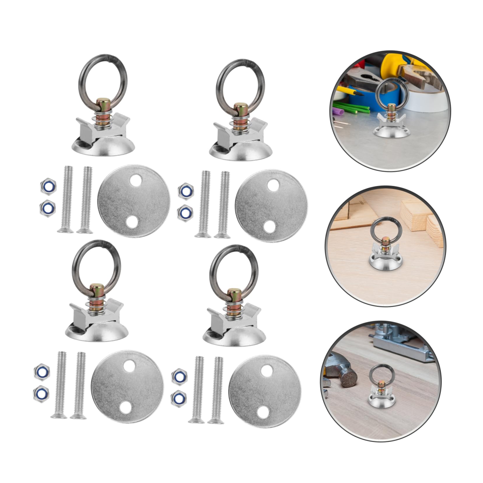 Cabilock Anclaje Redondo De Liberación Rápida Kit De Amarre Para Automóvil Fijación Rápida Alta Capacidad De Carga Material De Aluminio y Acero Inoxidable