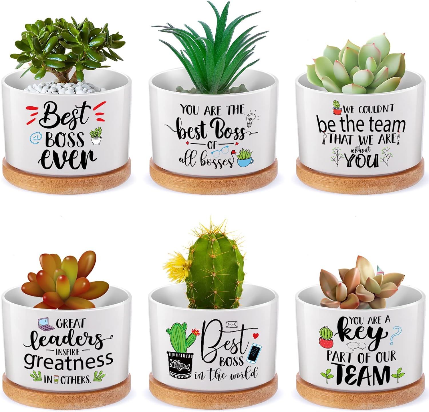 Newtay 6 Pieces Boss Gifts for Women Men Best Boss Ever