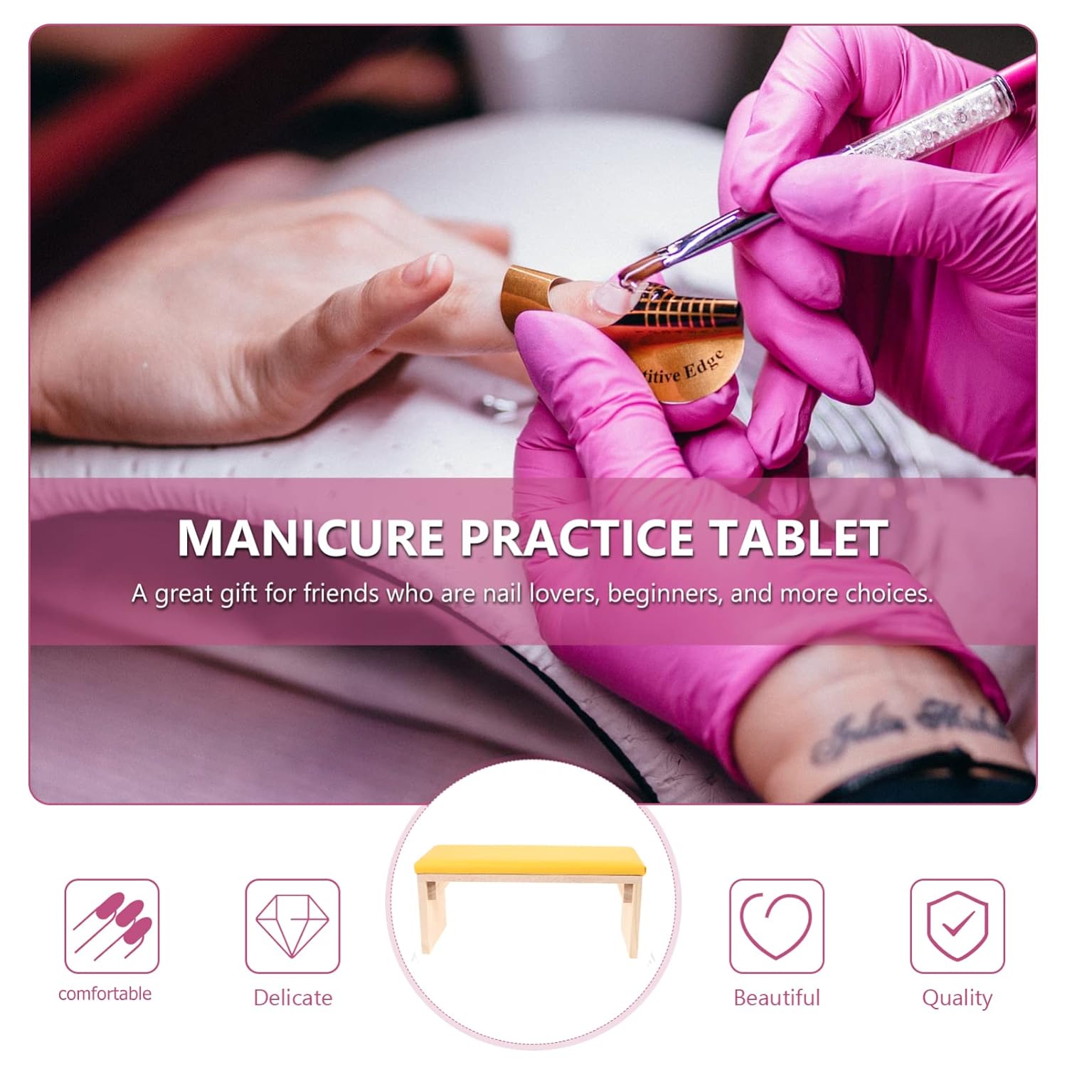 VICASKY Nail Art Hand Pillow Table Mat Nail Holder for Manicure for Table Desktop Arm Rest