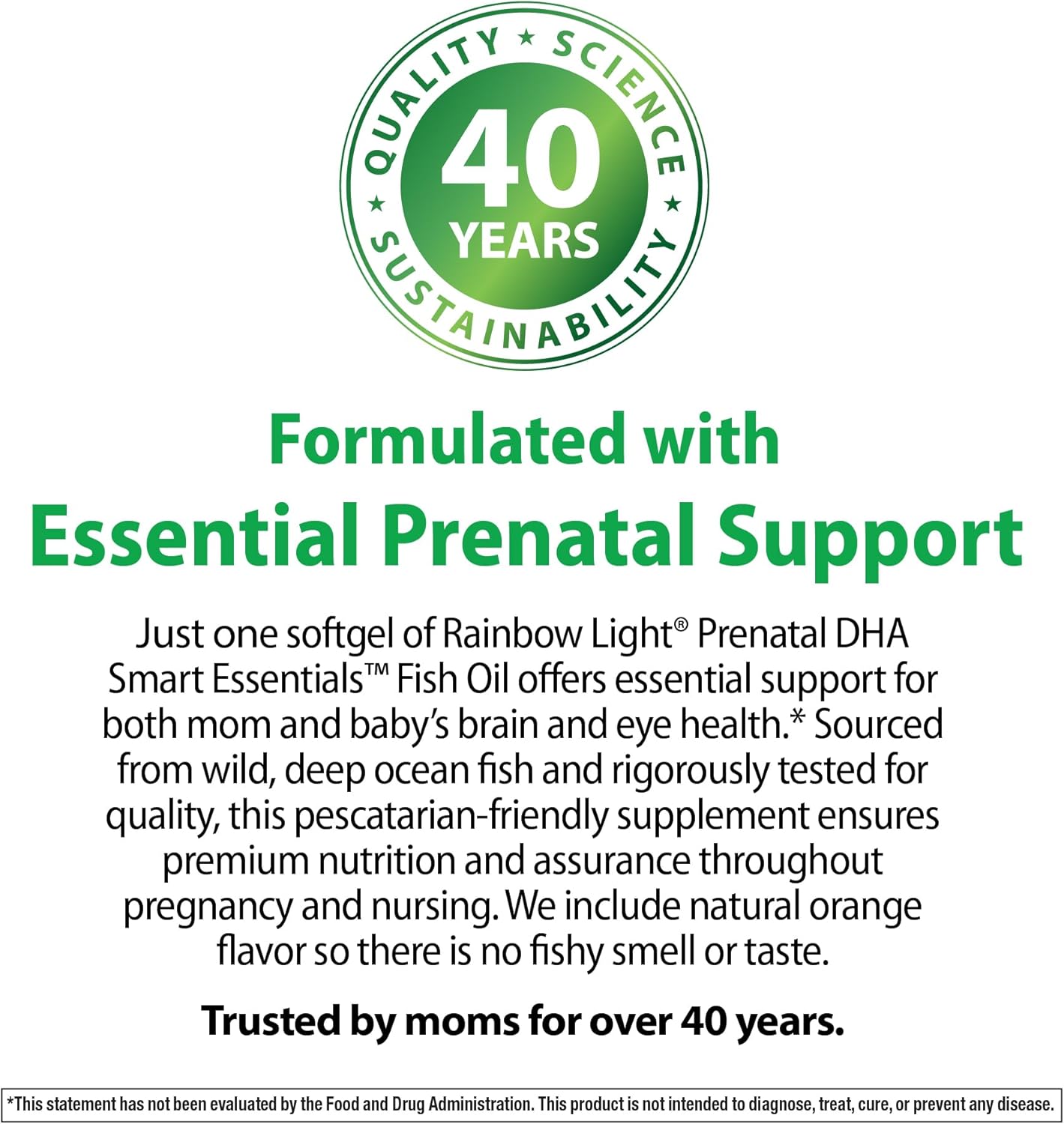 Rainbow Light Prenatal DHA Vitamins for Women | 180 Softgels | Ultra Omega 3 Fish Oil (EPA & DHA) | Supports Brain & Eye Health for Mom and Baby | for Pregnancy & Nursing