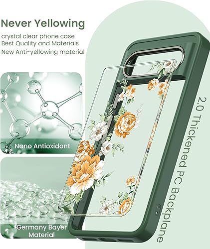 Miniatura 3 de Funda para Pixel 8, funda Google 8 con protector de pantalla de vidrio templado 2 unidades, protección de grado militar, TPU suave y policarbonato