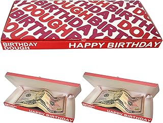 PHAWNGU 2 Pack Birthday Dough Gift Box – Funny Donut-Themed Money Holder for Cash, Gift Cards, Scratch-Offs – Gag Birthday Box for Teens, Kids, Men, Women – Foldable Treat Style