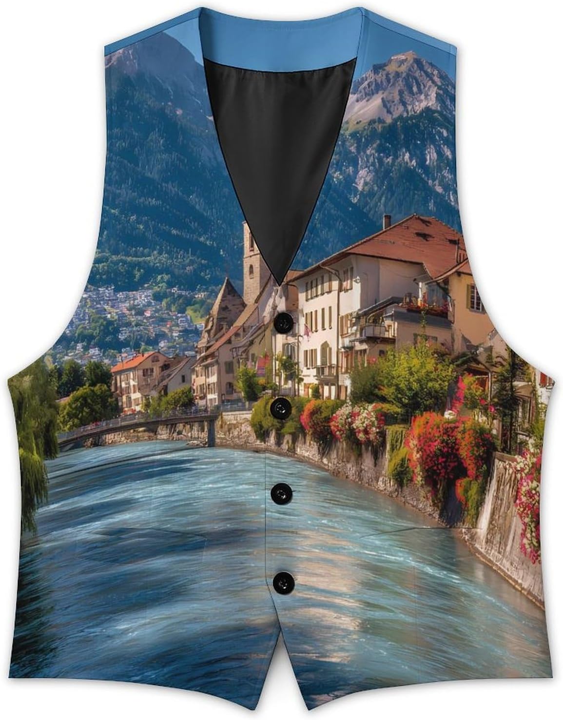Alps in The Summer Men's Suit Vest Formal Vests Casual Dress Fit Waistcoat Casual Tuxedo for Business