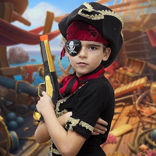 Miniatura 5 de Juguete de espuma pirata pirata para niños de 3 a 5 años, pistola pirata con 20 dardos de espuma suave, accesorio de disfraz de pirata de Halloween