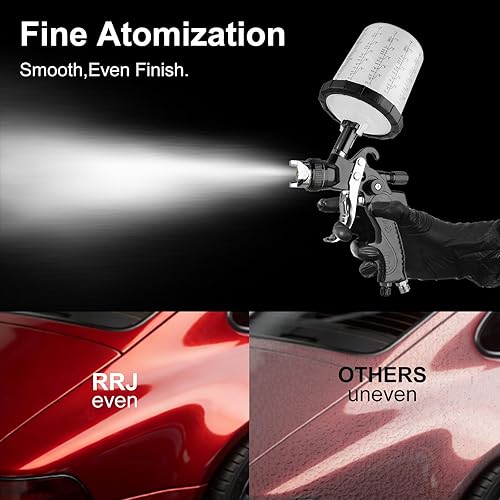 Miniatura 5 de HVLP - Kits de pistola de pulverización con boquillas de 1.4/1.7/0.098 in y regulador de compresor de aire, 2 juegos de pistolas de pintura