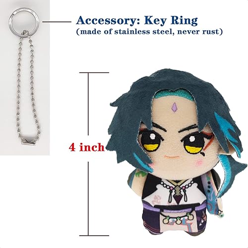 Miniatura 4 de KOOLIYA Figura de impacto de Genshin de tamaño pequeño - Xiao (4 pulgadas), llavero de anime, regalo suave para los fanáticos del juego (Xiao)