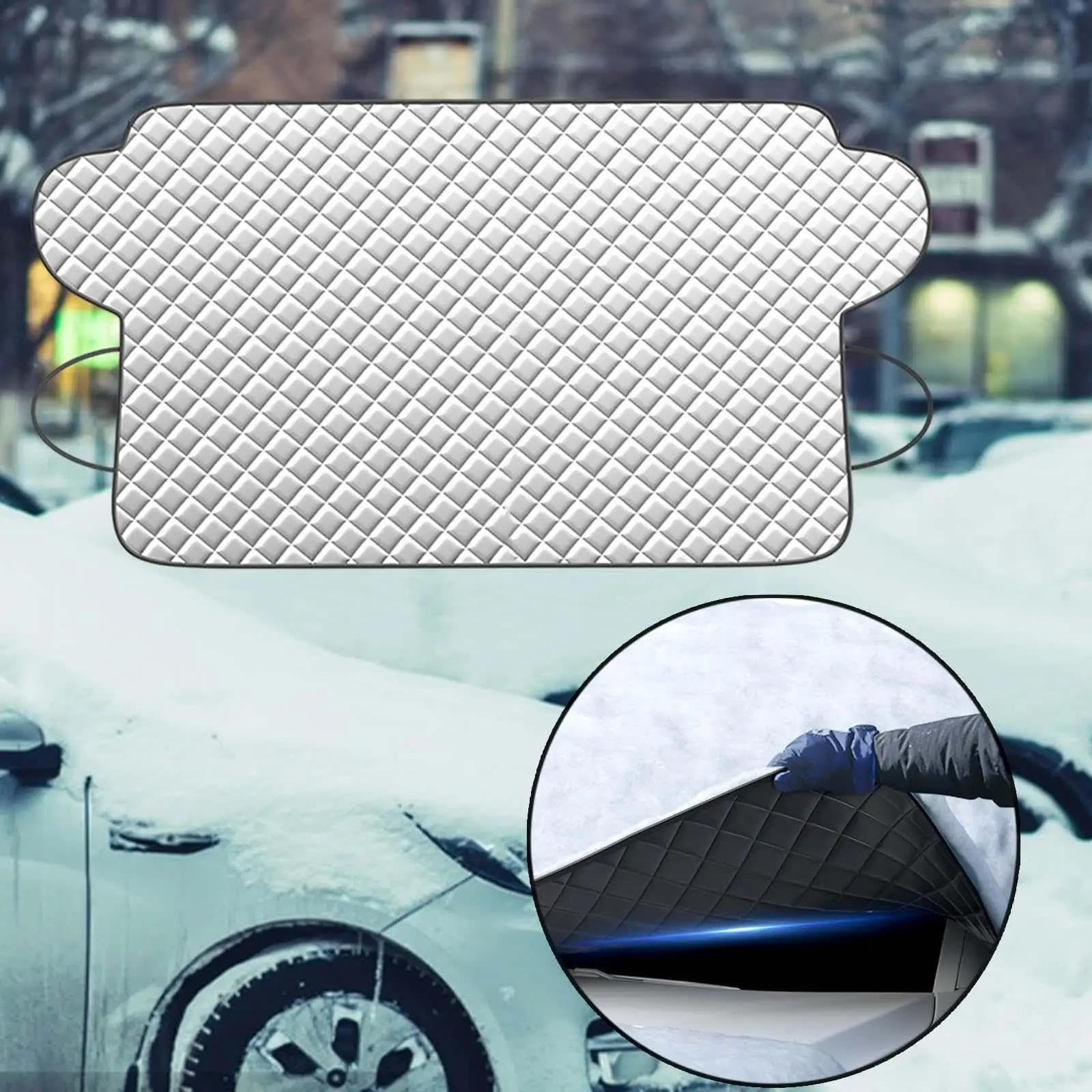 Housse de Protection pour Pare-Brise Pare-Brise Voiture Couverture Neige Et Gel Accessoire Polyvalent Protection Contre La Glace 145x108cm Protection Pare Brise Hiver