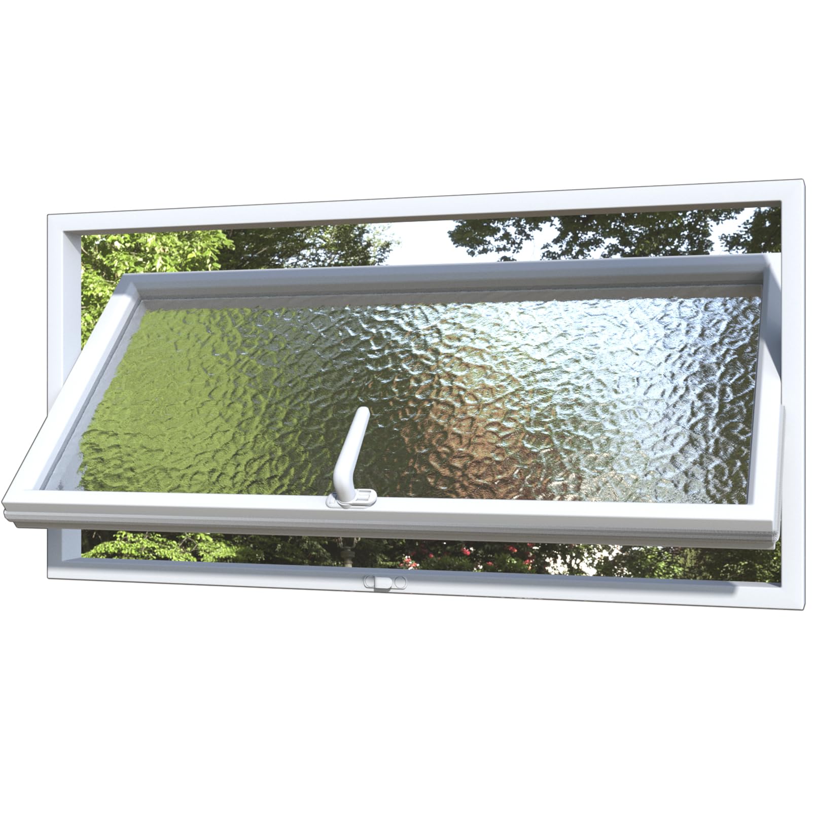 Rechteckiges Fenster Aus Metall, 360° Drehbares Kellerfenster mit Gehärtetem Glas und Griffen, Belüftete Ersatzfenster Einbau-fenster für Badezimmer Küche Wohnzimmer Keller (weiß, 80 x 40 cm)