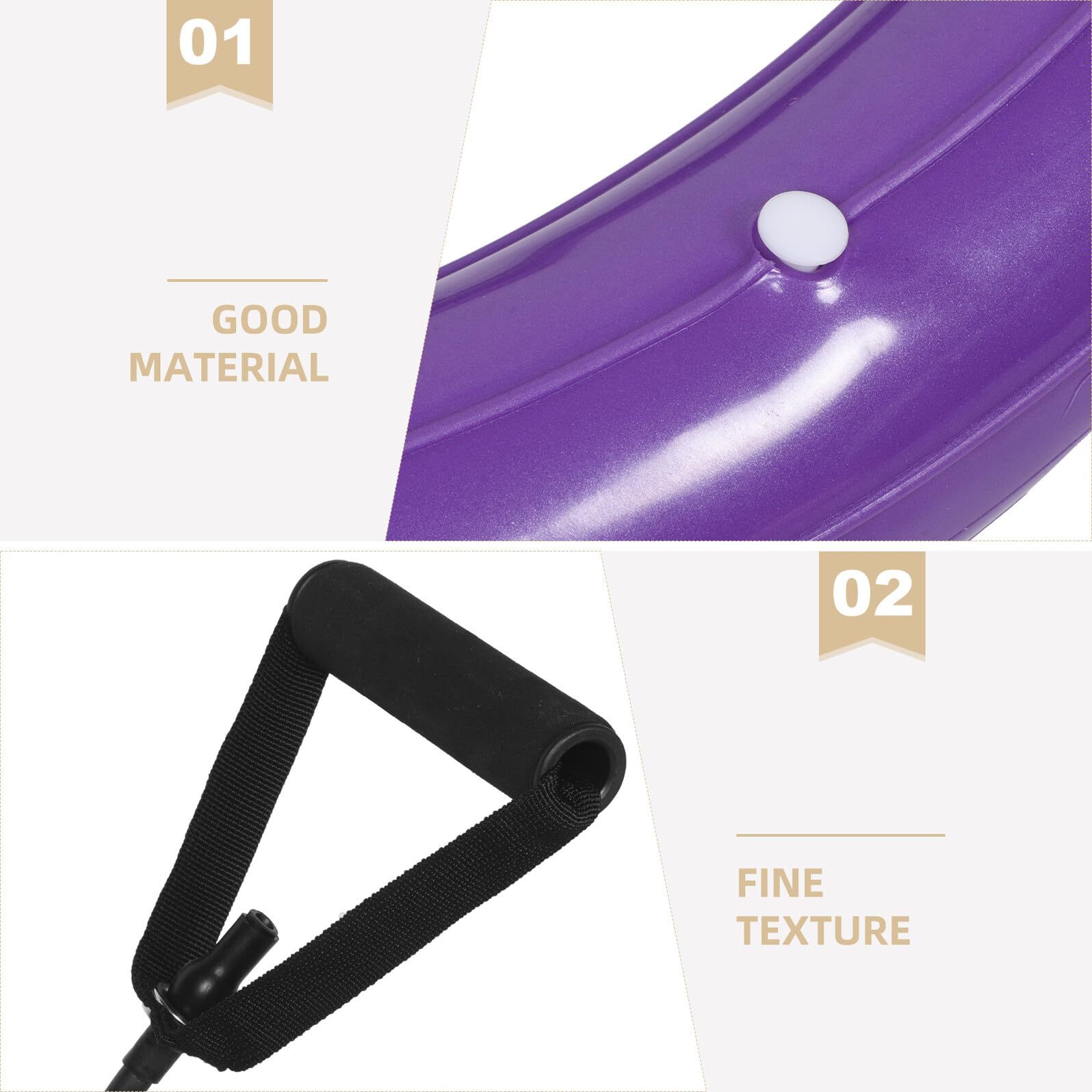 Cabilock Base Stabile per Palla da Yoga 60cm in PVC, Porpora | Anello Fisso Anti-scoppio, con Impugnatura Integrata, Supporto Rinforzato per Casa e Attività All'aperto