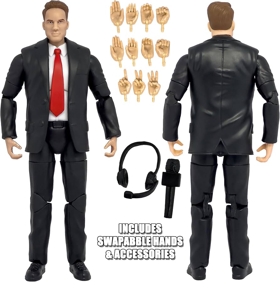 Wrestling Action Figure Playset - Set Of 3 Breakable Commentator Tables (Blue, Red, Black) | With Chairs & Mics - View #4