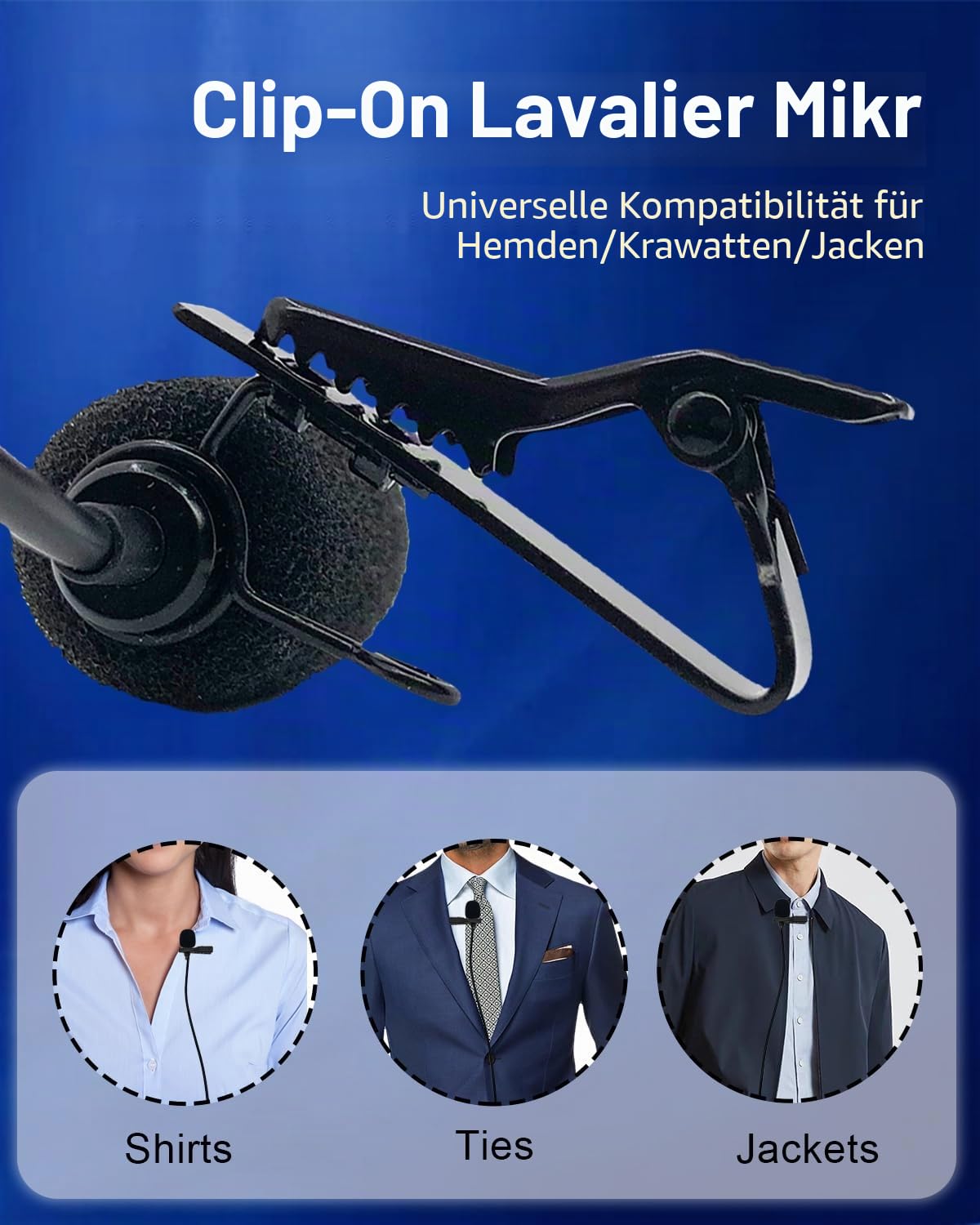 Lavalier-Ansteckmikrofon, omnidirektional, Kondensator, kabelgebunden, Lav-Mikrofon für DJI Mic 2, für Rode Wireless GO 2 / II Transmitter (2 Stück, 90 Grad 3,5 mm TRS-Stecker für DJI für Rode)