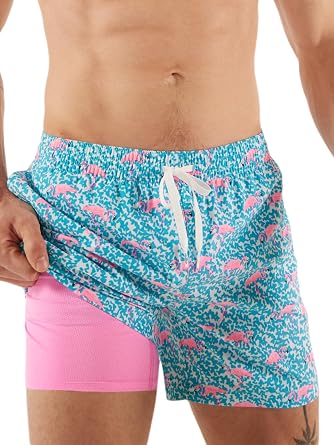 Chubbies Lined Mens Swim Trunks 5.5 Inch Swim Shorts and Mens Shorts with Elastic Waist, Boxer Brief Liner, UPF 50+