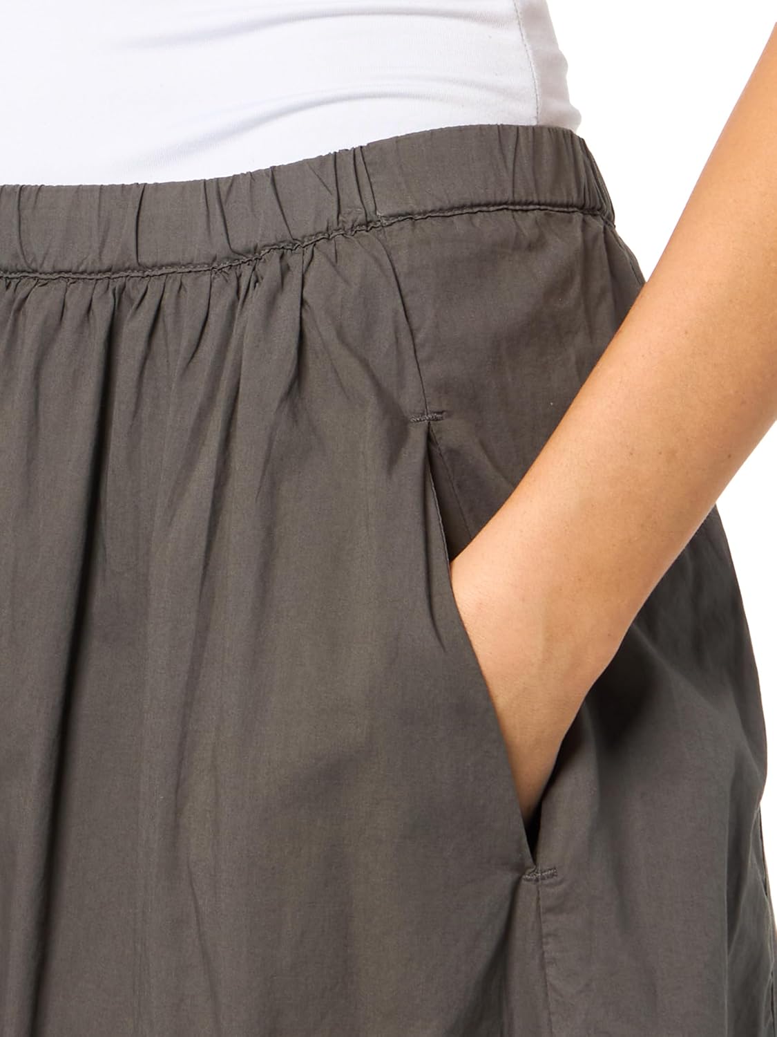 VELVET BY GRAHAM & SPENCER Women's Filla Rib & Poplin Mix Media Skirt, Bullfrog - Image 3