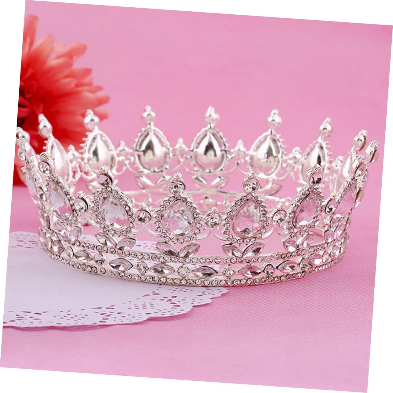 Ciieeo 2Pcs Retro Rhinestone Headpiece for Weddings Birthday Parties and Pageants Lightweight Bridal Crowns for Elegant Celebrations