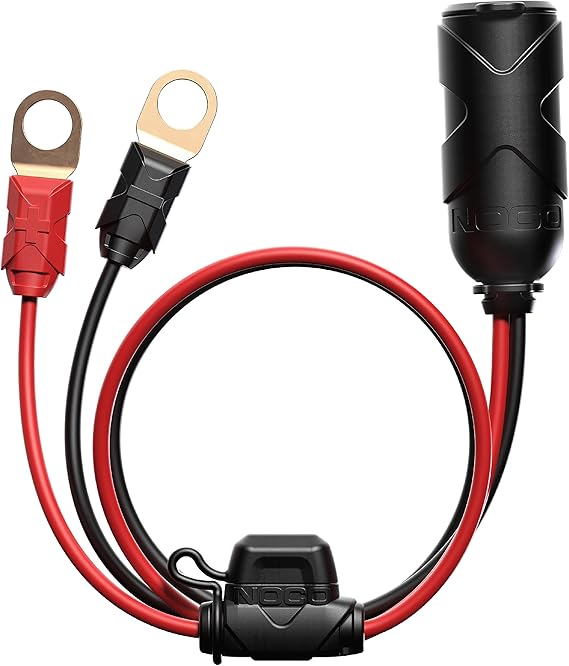 NOCO GC018 15A 14AWG 12V Adapter, Heavy-Duty Cigarette Lighter Plug, and Female Socket with Eyelet Terminals
