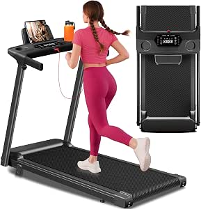 Aiteid Treadmill with 12% Incline, 3.0HP Low Noise Electric Treadmill for Home, Portable with Handles