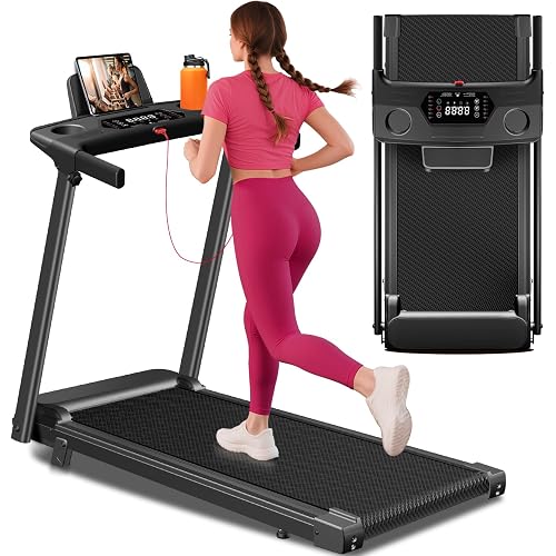 Aiteid Treadmill with 12% Incline, 3.0HP Low Noise Treadmills for Home, Portable Electric Treadmill with Handles, Walking Pad, Compact Running Machine, Walking Pad with Handle, 0.6-6.2MPH