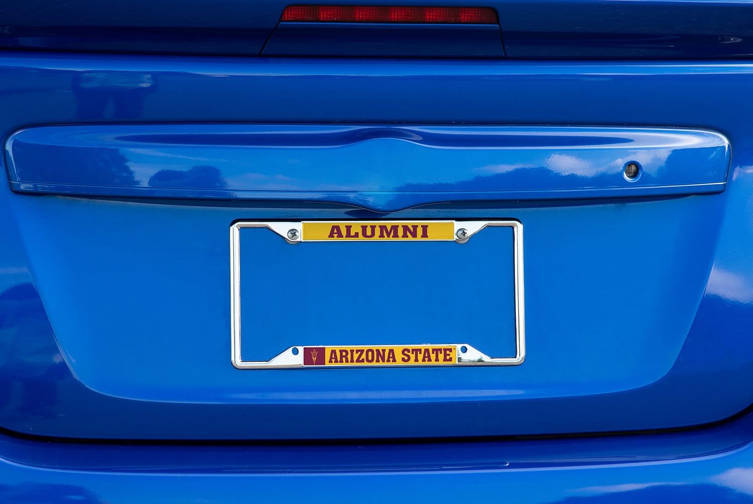 Desert Cactus Arizona State University Car Accessories Sun Devils Metal License Plate Frame and Tag Holder for Front or Rear of Car (Alumni Yellow Background 2-Pack)