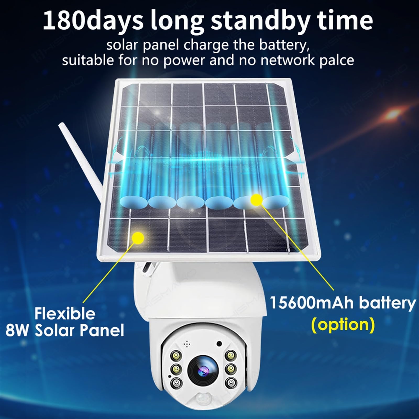 4MP 4G Solar Security Camera Karta SIM Pełny kolor Bezprzewodowe Kamery monitorujące Akumulator Inteligentna ochrona domu(WiFi Cam Add 32G)