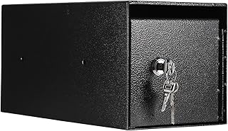 Thickened Steel Cash Drop Box, Mountable Money Safe Box with Lock and Pry-Resisitant Slot, Heavy Duty Rent Deposit Money Safes for Counter, Retail Store, Home, Office, Hotel