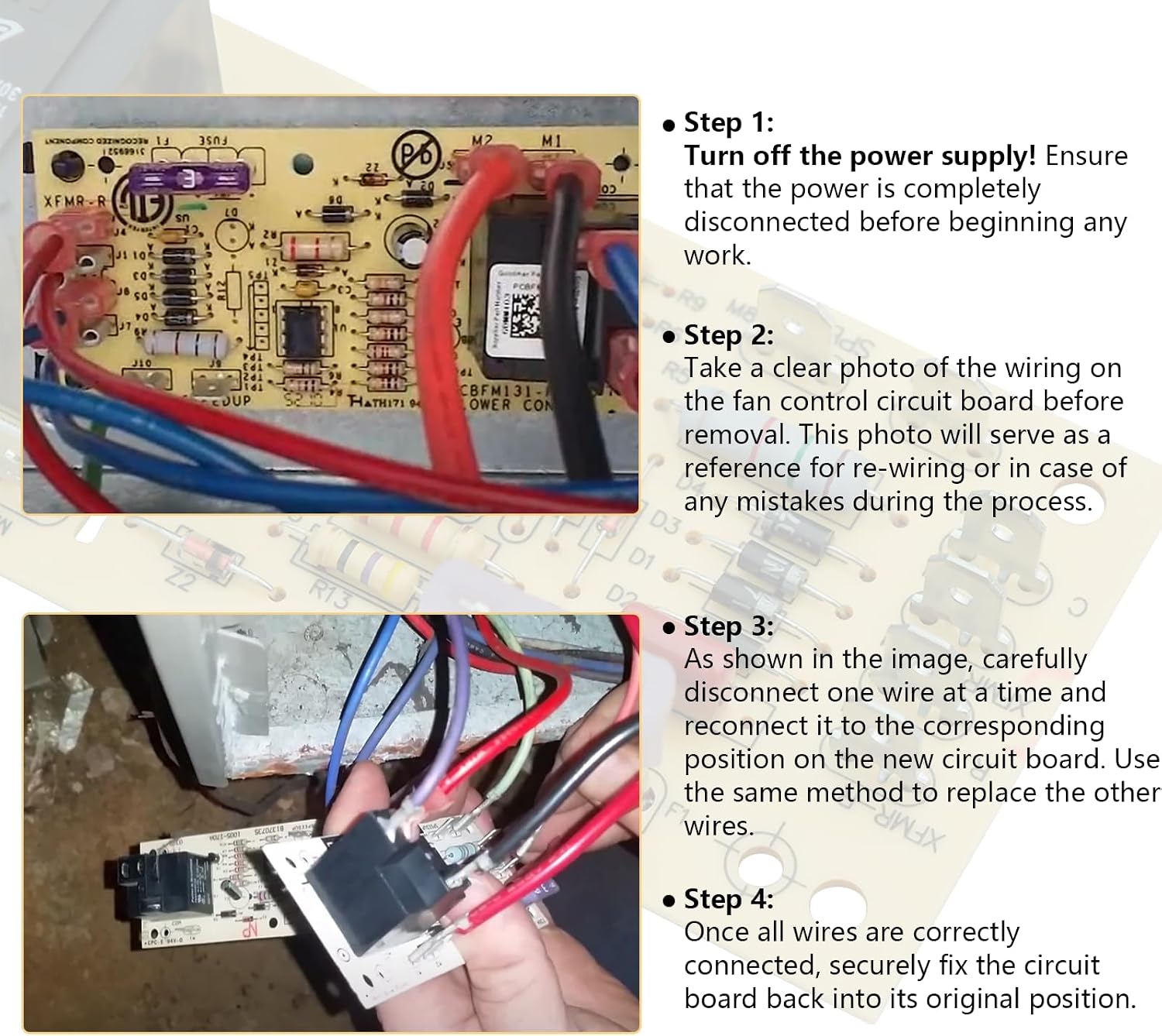 Upgraded Furnace Fan Blower Control Circuit Board Replacement for Goodman PCBFM103S, OEM Replacement with Time Delay Circuit Board