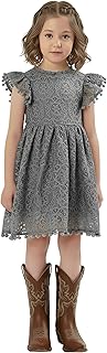 2Bunnies Girl Baby Toddler Vintage Lace Pom Pom Flutter Sleeve Easter Birthday Outfit Dress