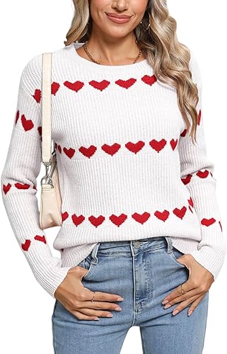shermie Women's Long Sleeve Crew Neck Pullover Sweaters Cute