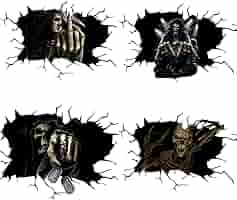 Adesivi 3D Teschio Crepa Per Auto - 2 Pezzi 21x14 Cm, Copri Graffi Per Porte E Moto - Foto 10