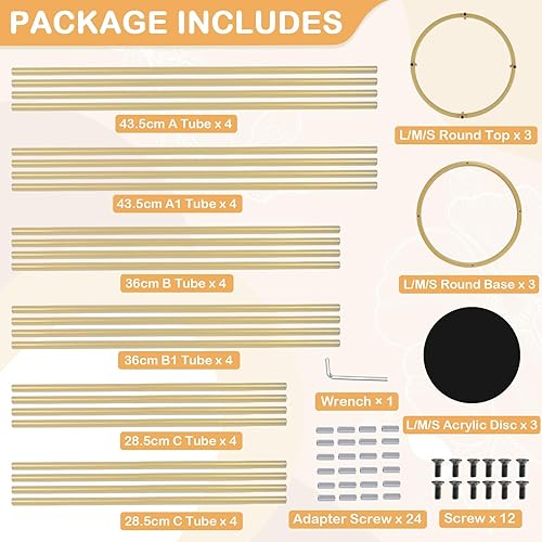 Miniatura 5 de chamvis Soporte para plantas de metal dorado, 3 soportes de pedestal cilíndrico alto para fiestas y bodas, mesas cilíndricas redondas doradas para