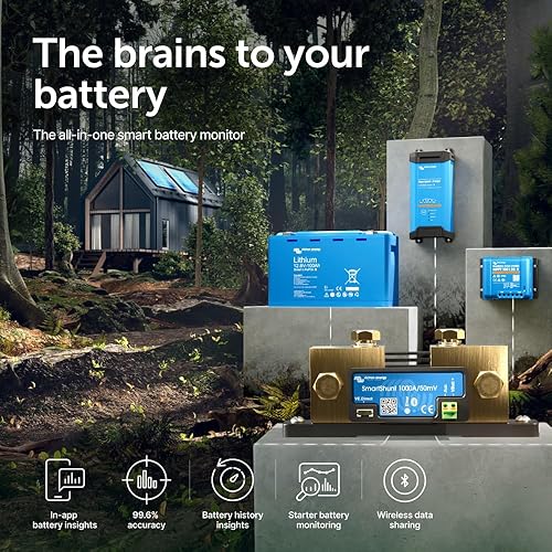 Miniatura 2 de Victron Energy SmartShunt Monitor de batería (Bluetooth) - Victron Smart Shunt - 6.5V-70V, 1000 amperios