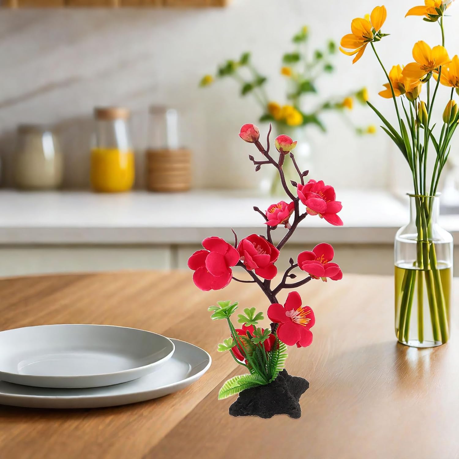 3pcs Japanese Plum Blossom Sushi Plate Decorations for Dining
