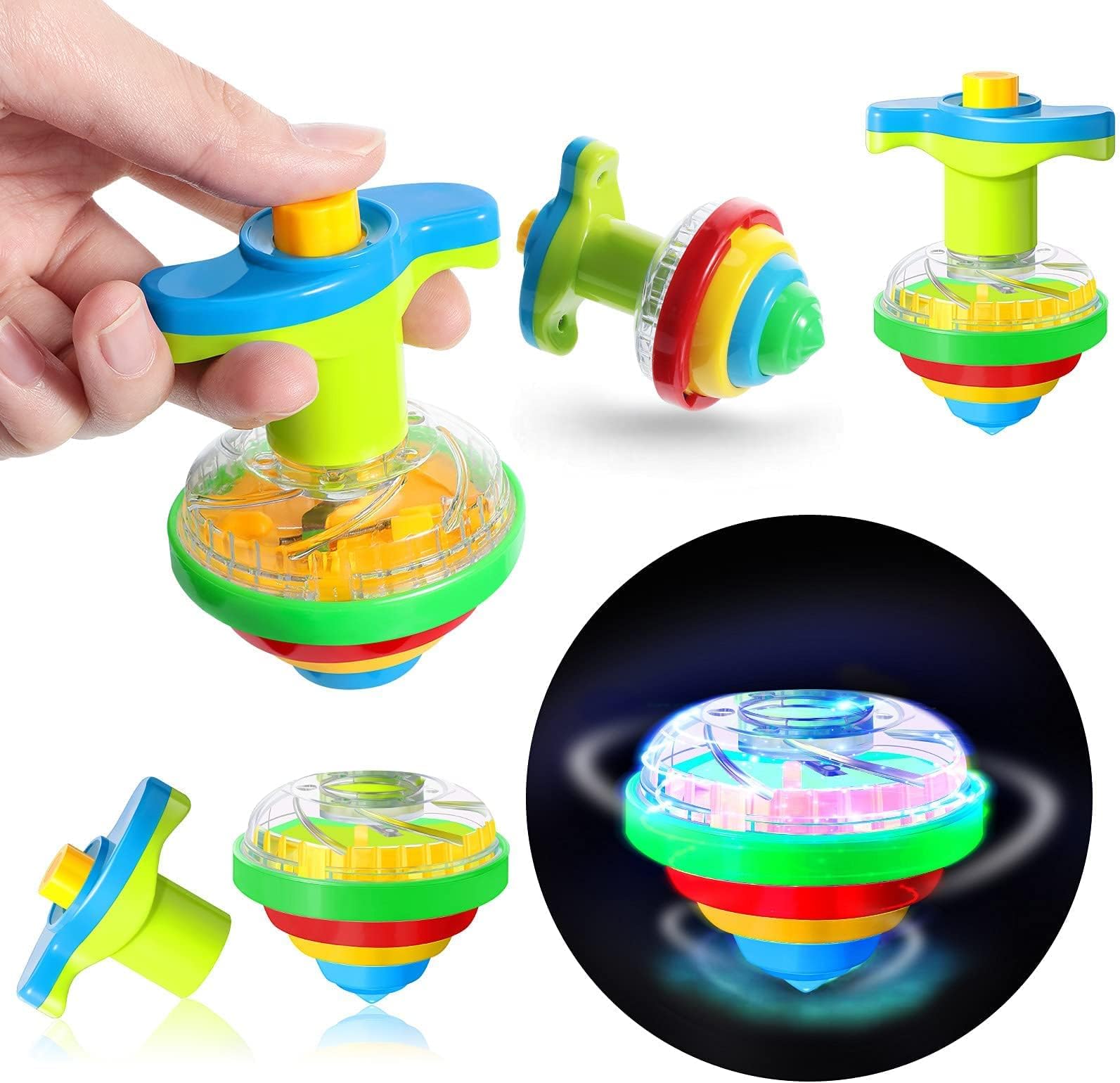 16 Pieces Light up Spinning Tops for Kids, LED Light up Flashing UFO Spinning Tops Gyroscope Novelty Bulk Stocking Stuffers for Birthday Party Favors Games Presents