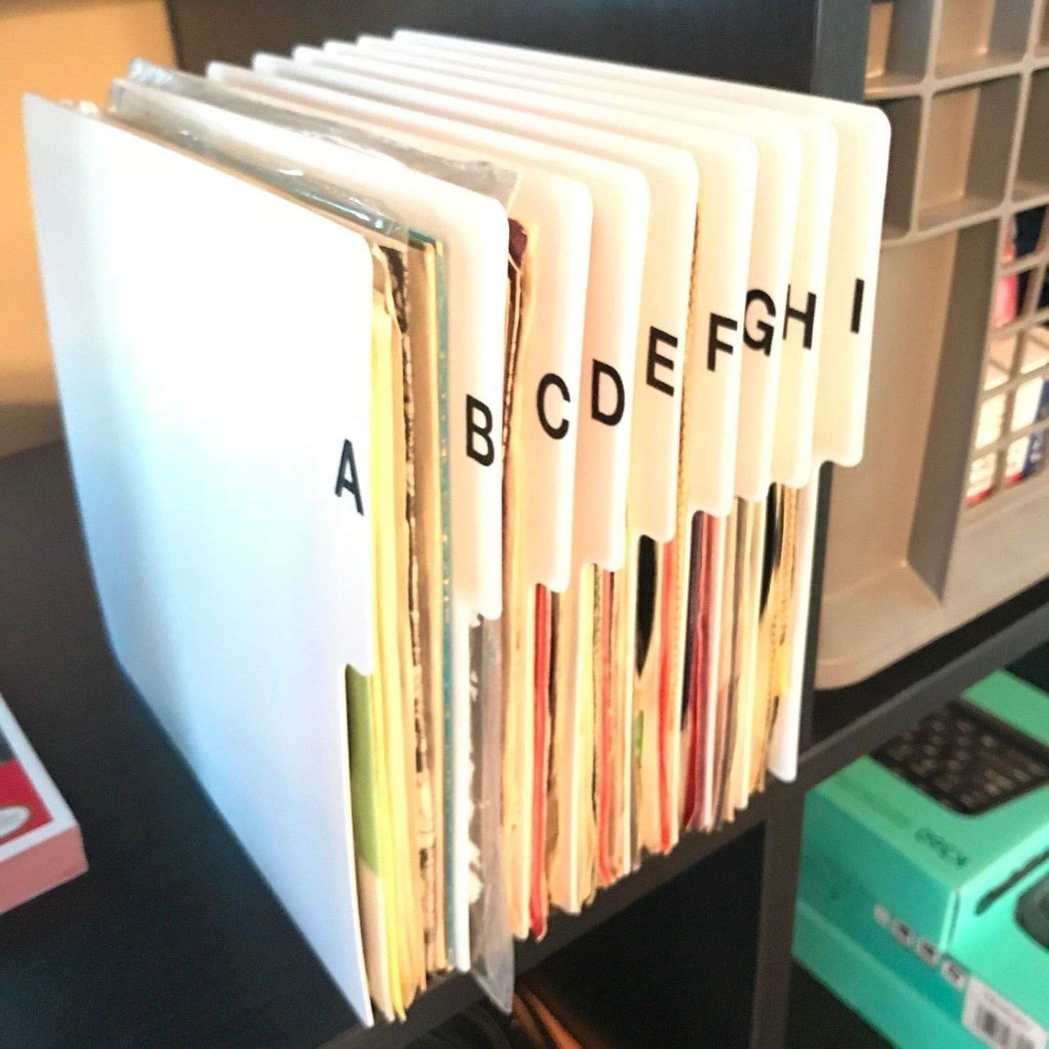 A-Z Vertical 7-inch (7in.) 45 RPM 45s Vinyl Record Index Dividers Organizational/Jukebox Organizers/Organization A to Z Alphabet Alphabetical Cards