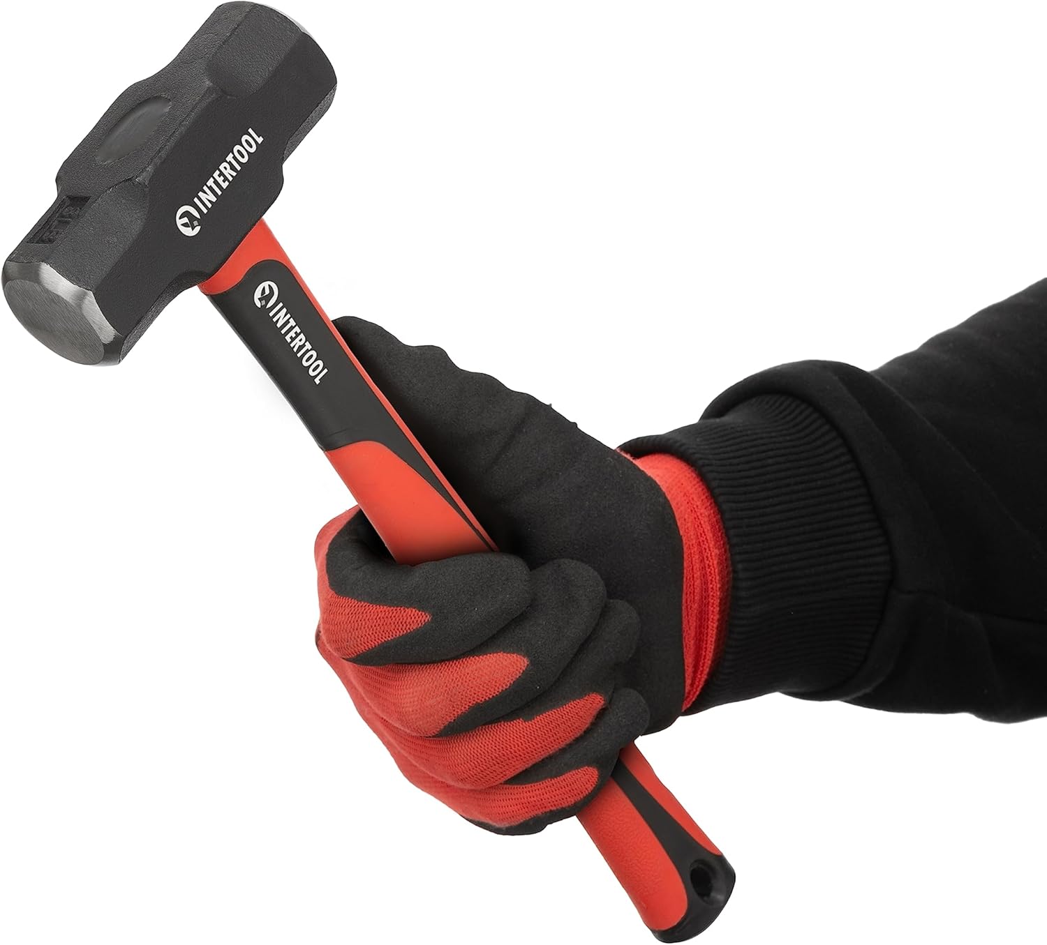 INTERTOOL 3 lb Sledge Hammer Mini - Slug Drilling/Crack Hammer Small Sledgehammer – Heavy Duty with Anti-Slip Shock Absorbing Fiberglass Handle - HT-0241