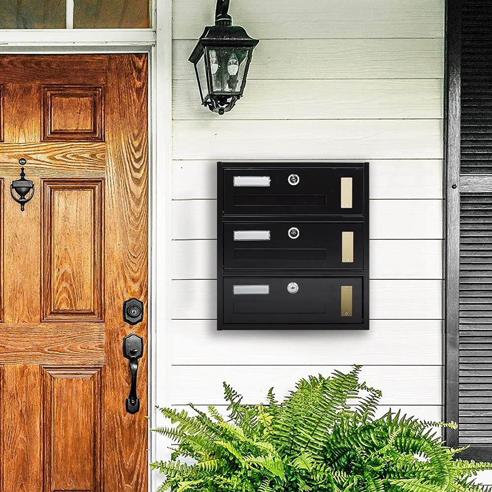 Cassetta Postale Condominiale 4 Posti In Acciaio - Made In Italy, Bianco, Per Esterno