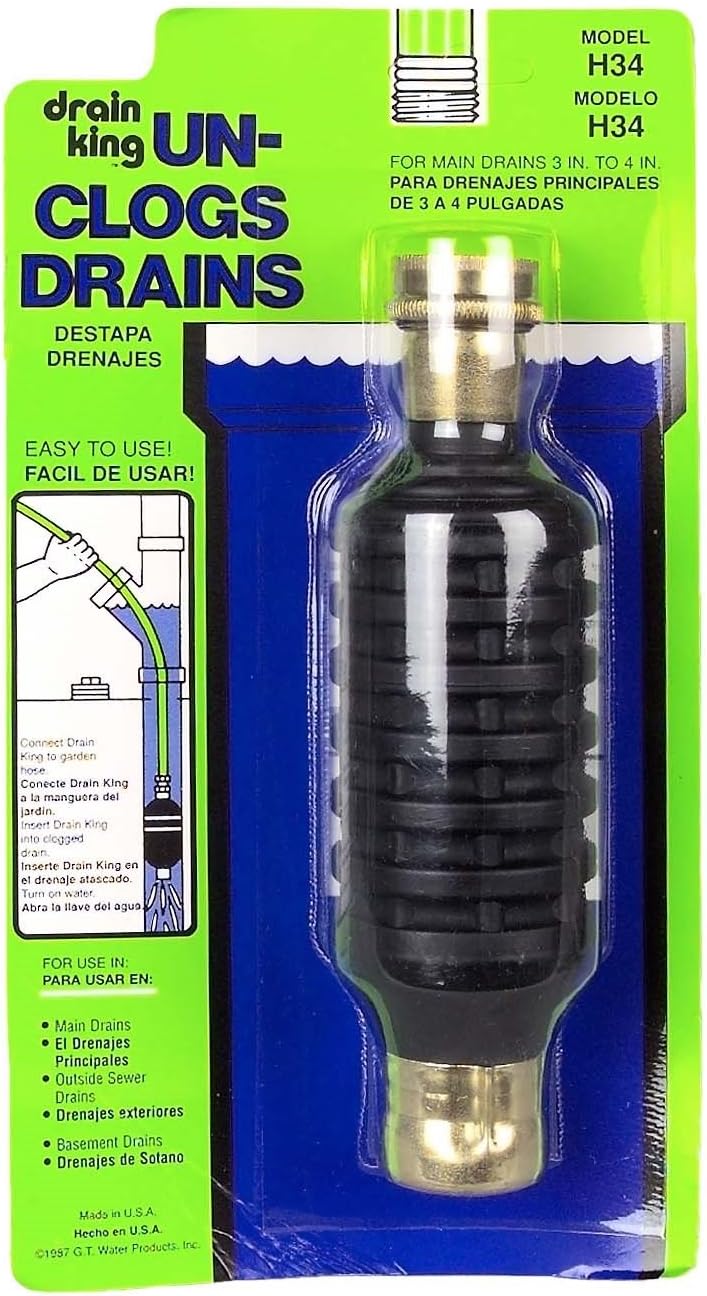 Gt Water Products H34 Drain King Unclog Hose Attachment