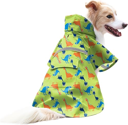 Miniatura 5 de NACOCO Impermeable grande ajustable para perros, patos de goma para mascotas, ropa amarilla a prueba de agua, chaqueta ligera para la lluvia, poncho