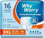 WhyWorry Incontinence Underwear for Women and Men, Disposable Adult Pull Ups with Maximum Absorbency, Adult Diaper Pants Overnight, Odor Control, Unisex, Large, 26 Count | Disposable Adult Pull Ups with Maximum Absorbency, Leakproof Adult Diaper Pant