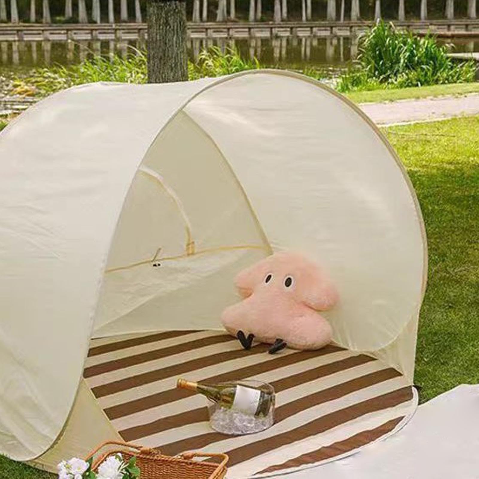 Tente de Plage 2-3 Personnes Abri pare-UPF50+ | Abri avec pare- Pour l'extérieur, l'arrière-cour, le patio, le bord de piscine, la fête, camping, pique-nique, la randonnée