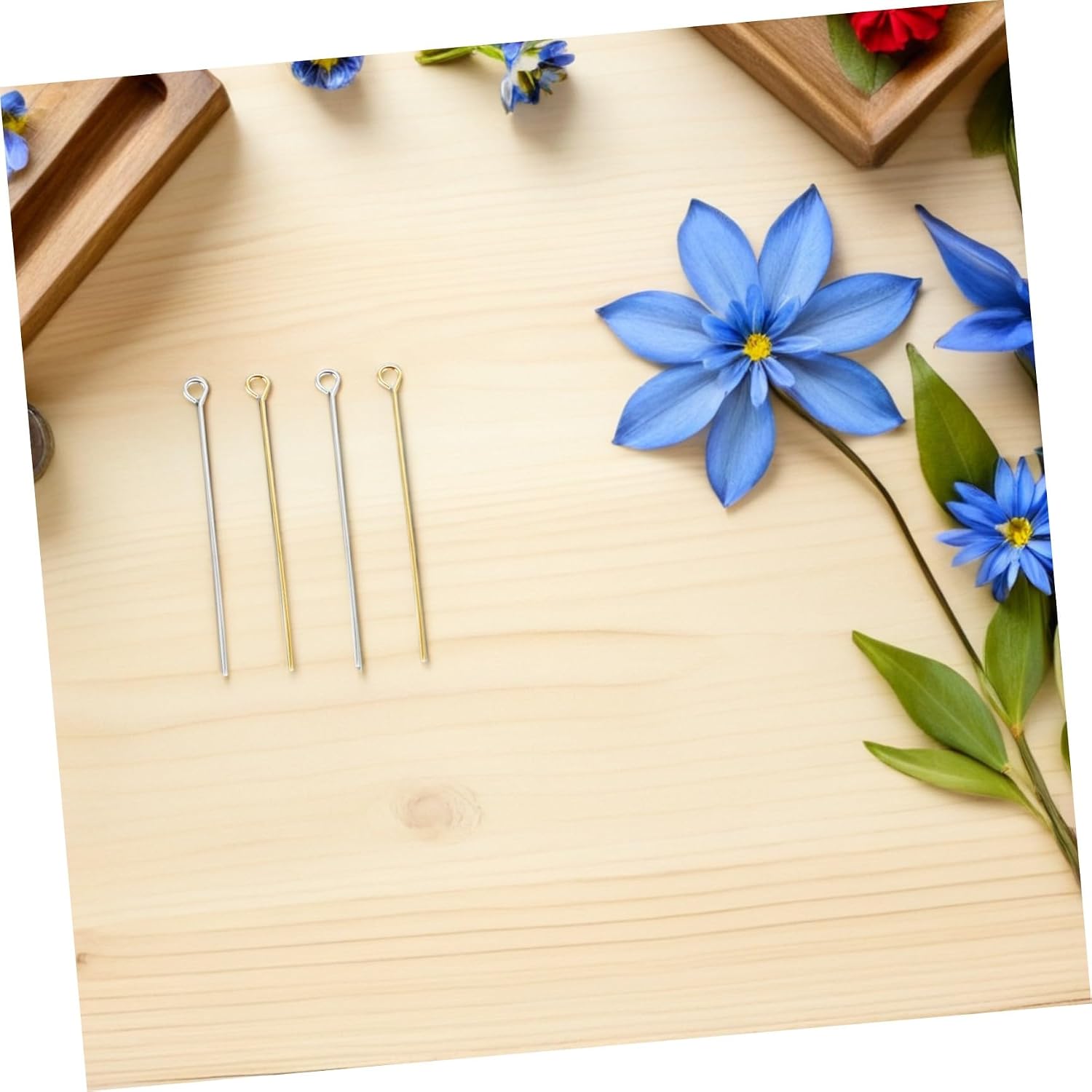 1200pcs Mini Metal Eye Pins for Jewelry Making, Portable Iron Head Pins with Easy Threading, for Bead Projects and Embroidery DIY Accessories