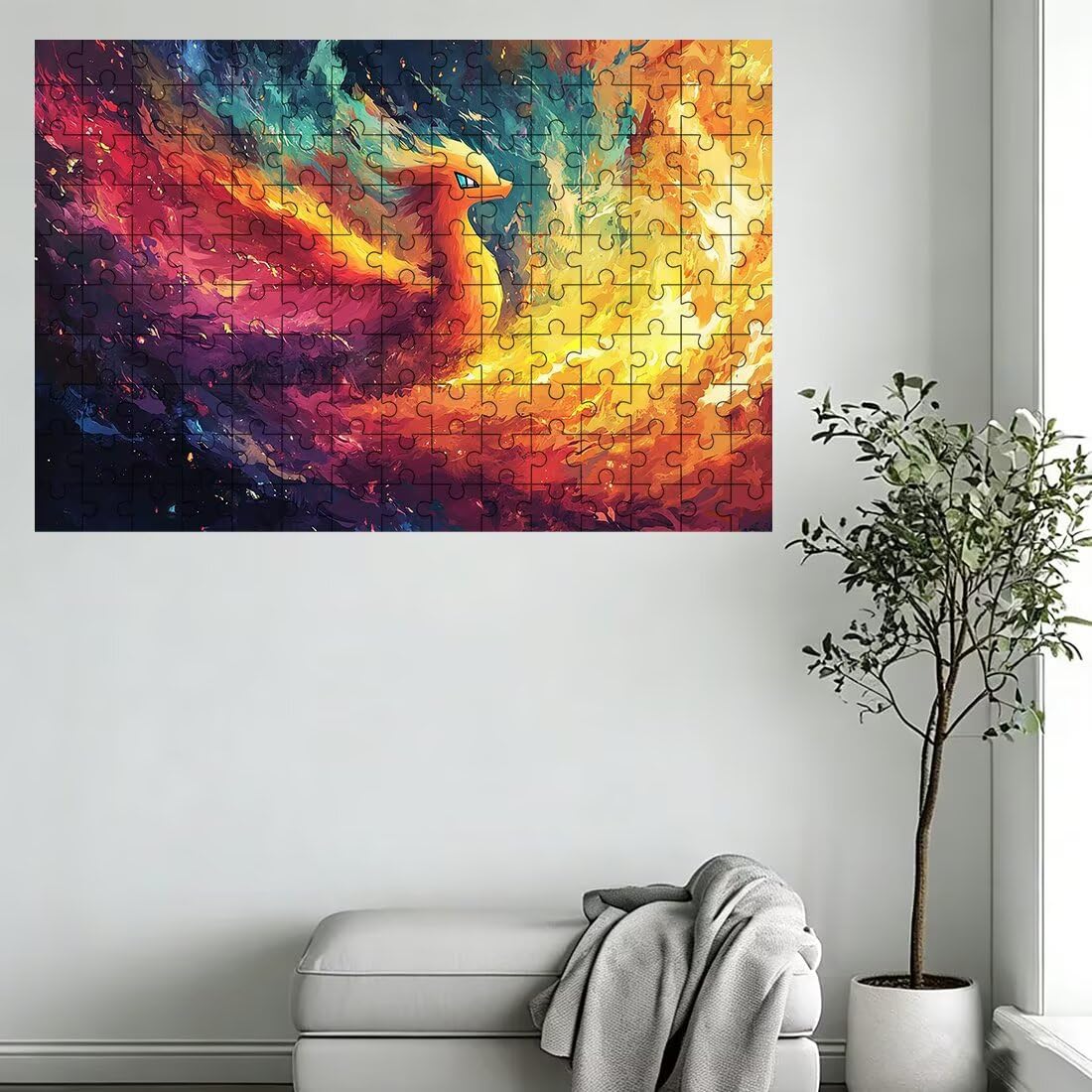 Puzzle 1500 elementów feniks, puzzle płomień dla dorosłych, klasyczne puzzle gry edukacyjne do aktywności rodzinnej, najwyższej jakości drewniane puzzle z pudełkiem na prezent dla mężczyzn i kobiet