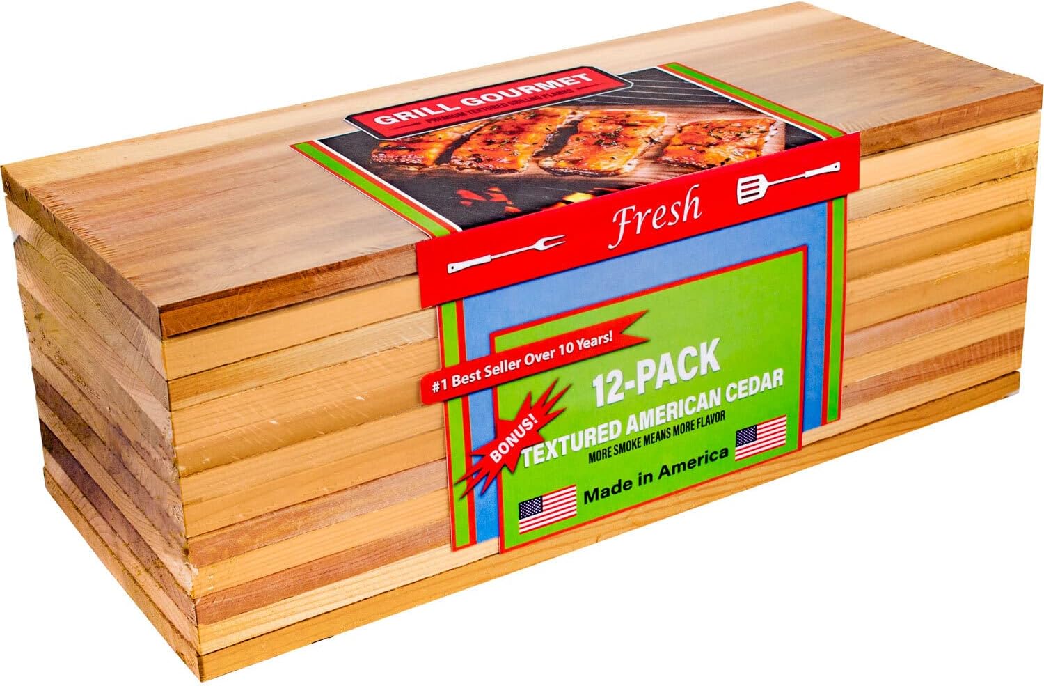 Grill Gourmet Cedar Grilling Planks - 12 Pack